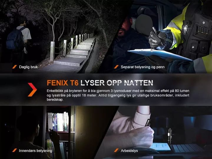 Fenix Fenix T6 Taktisk Lyspenn Sort Oppladbar Multifunksjonell Taktisk Penn Fenix Fenix Fenix T6 Taktisk Lyspenn Sort Oppladbar Multifunksjonell Taktisk Penn Fenix