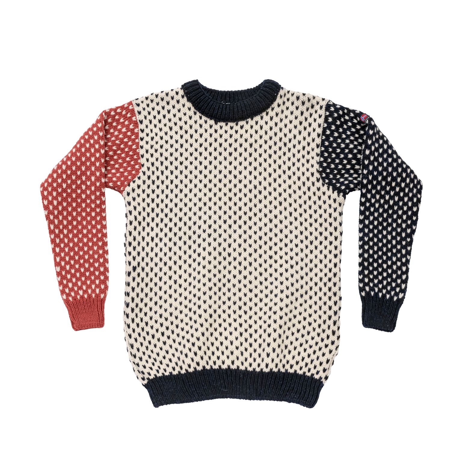 Devold Unisex Nordsjø Wool Sweater Offwhite/Navy/Marsala