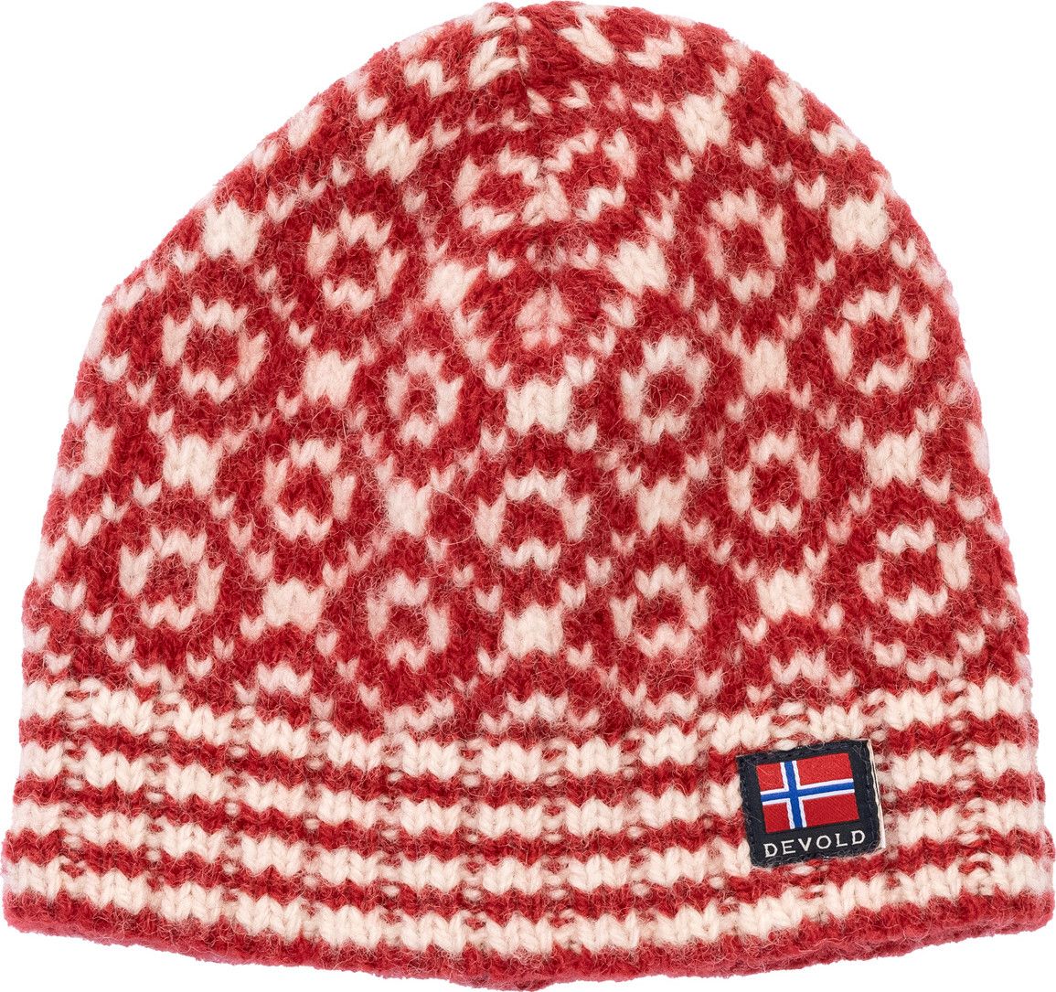 Devold Svalbard Wool Beanie Hindberry/offwhite