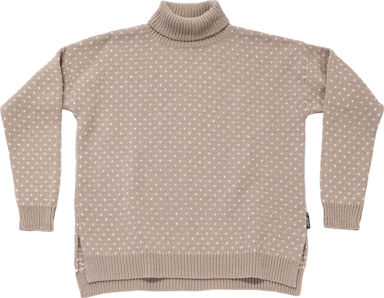 Devold Women's Sørisen Wool High Neck Stone/offwhite