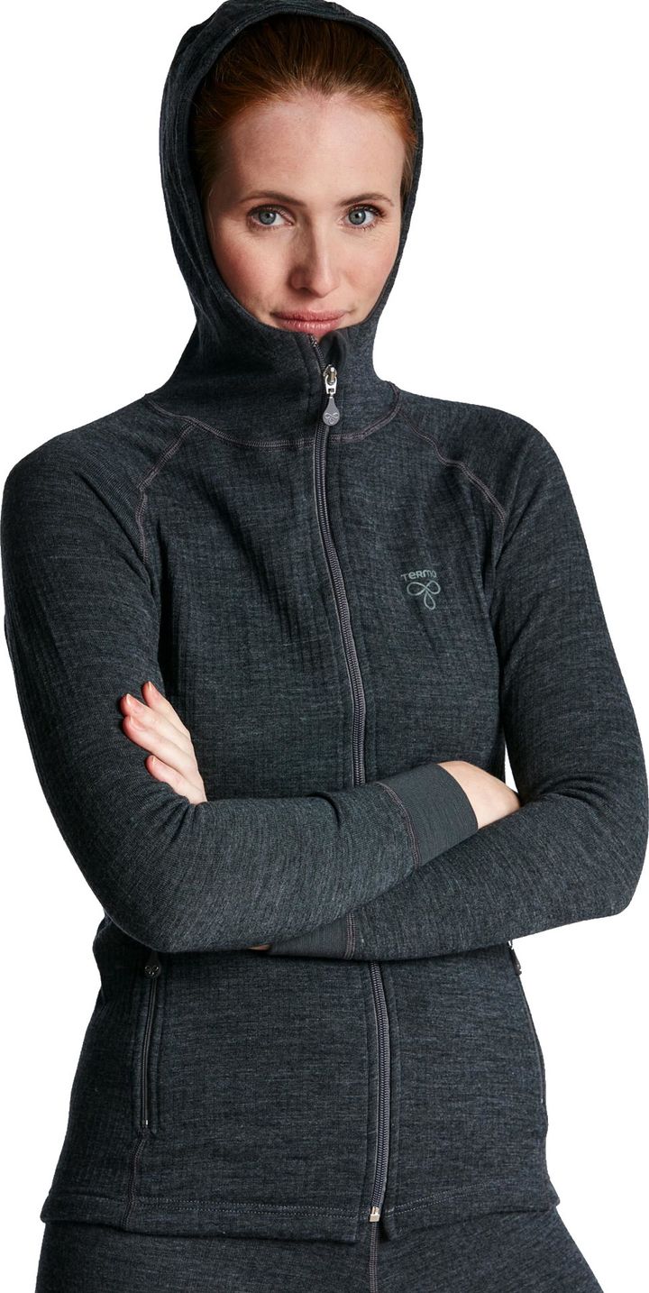 Women's Full-Zip Hoodie Grey Melange Termo