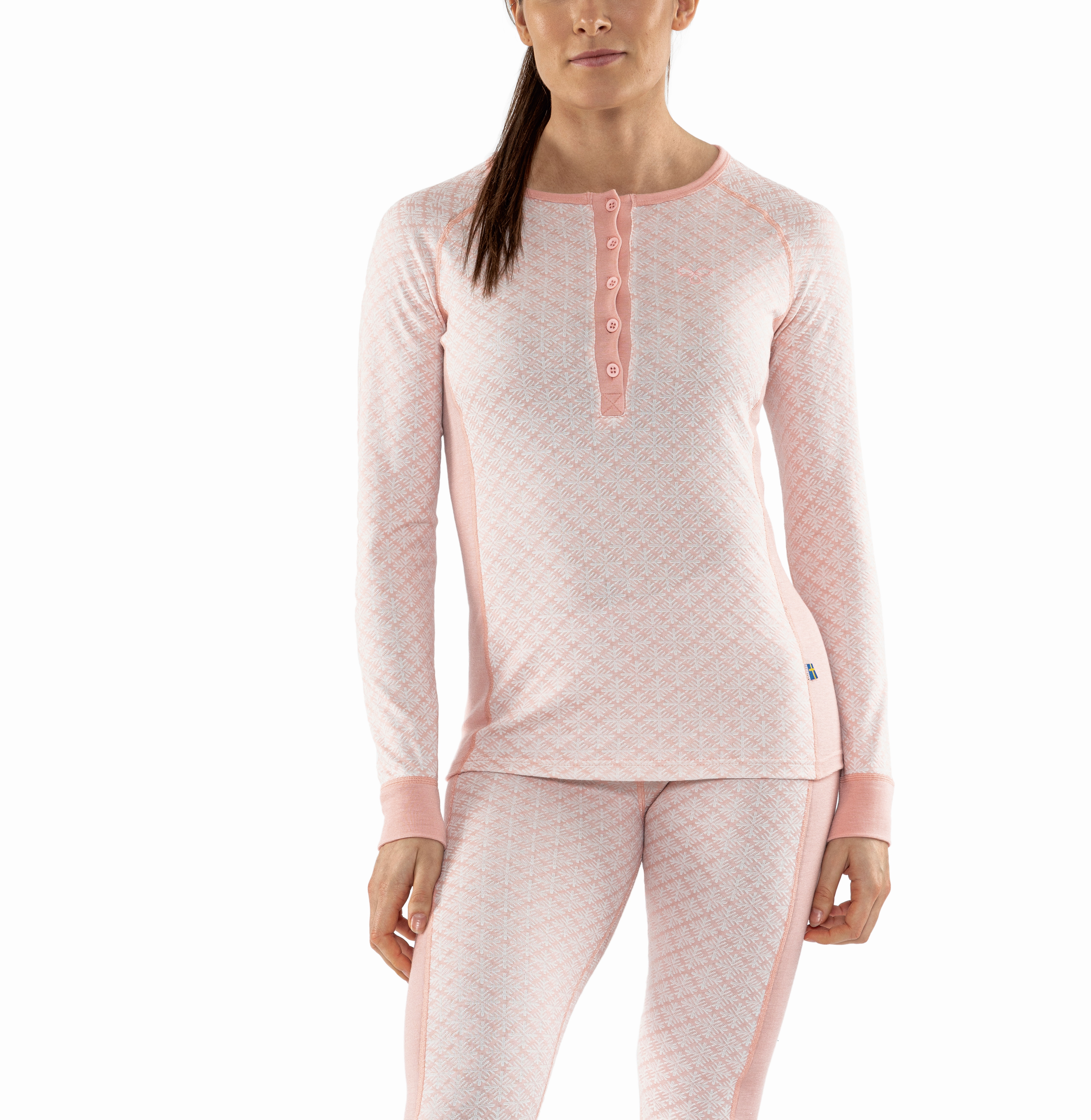 Women’s Long Sleeve Jumper Buttons Soft Pink