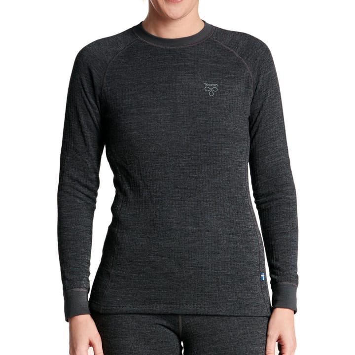 Women's Wool Round Neck Ls Grey Melange Termo