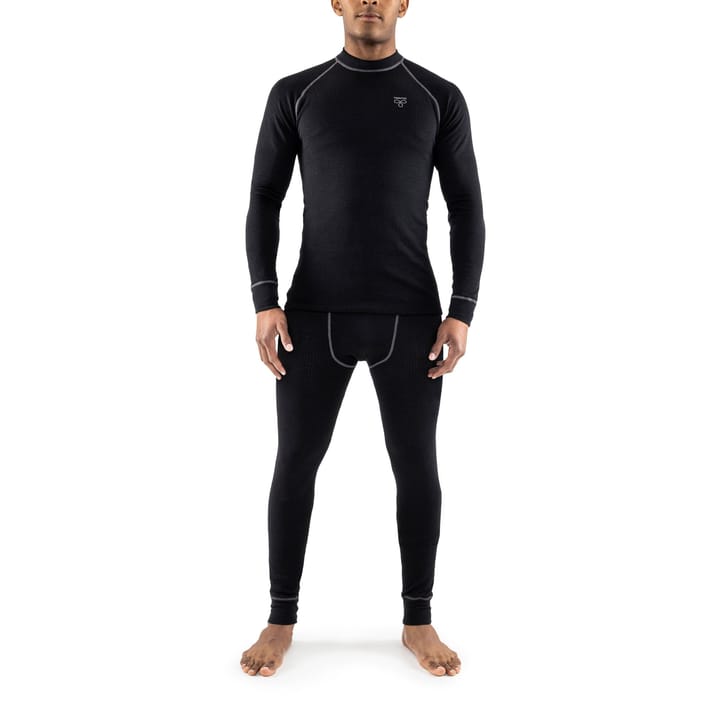 Wool Set Round Neck Long Johns Black Termo