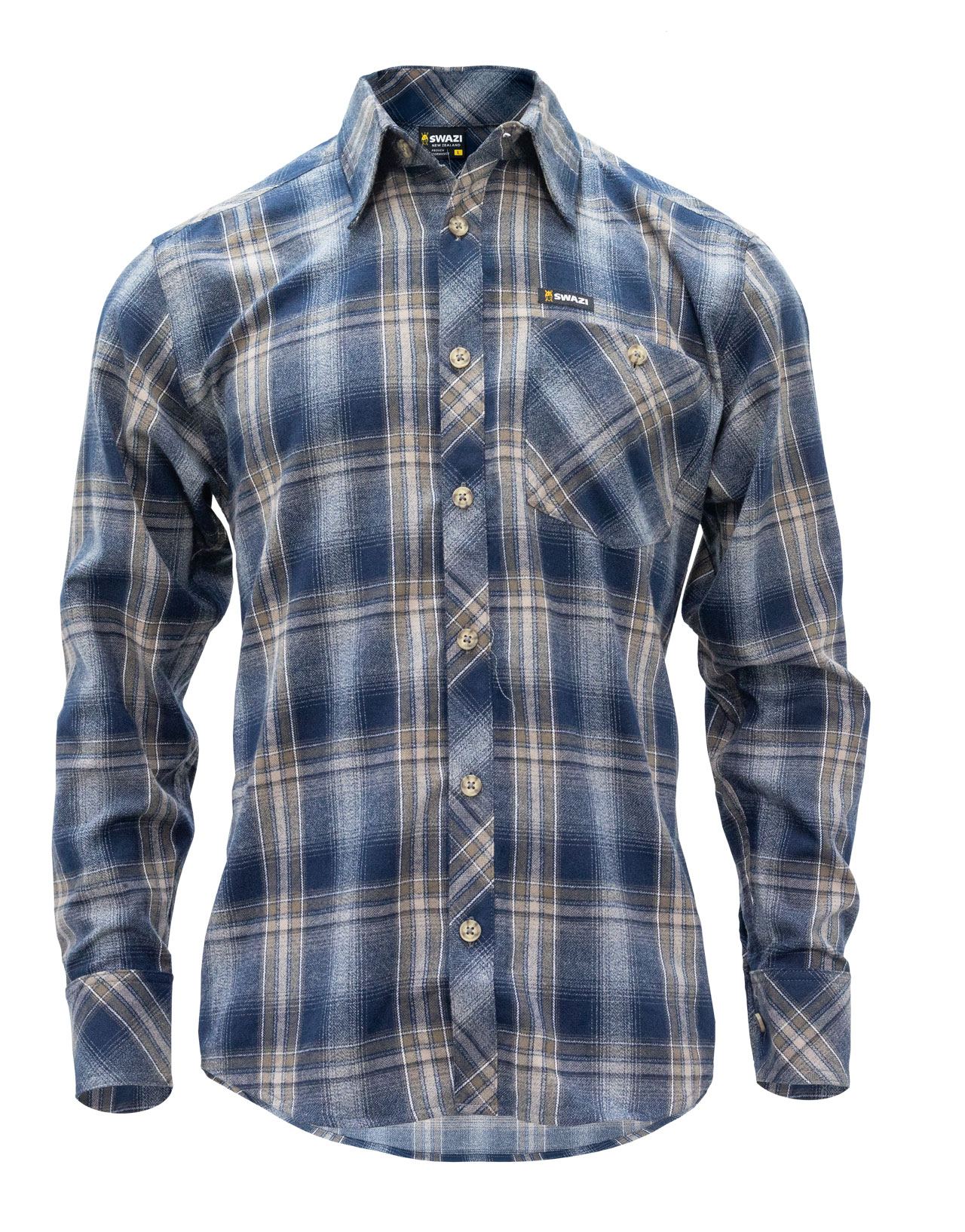 Swazi Men's Grafter Shirt Navy Langermede skjorter XL
