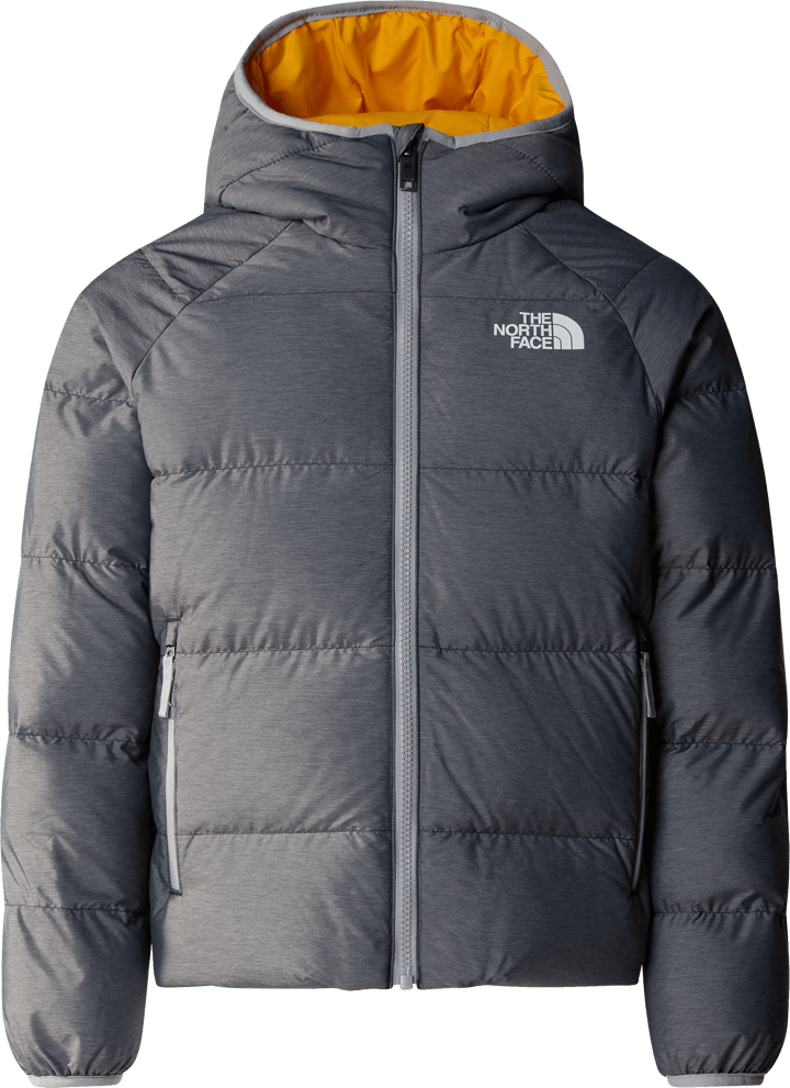 The North Face Boys' Reversible North Down Hooded Jacket TNF Medium Grey Heat The North Face