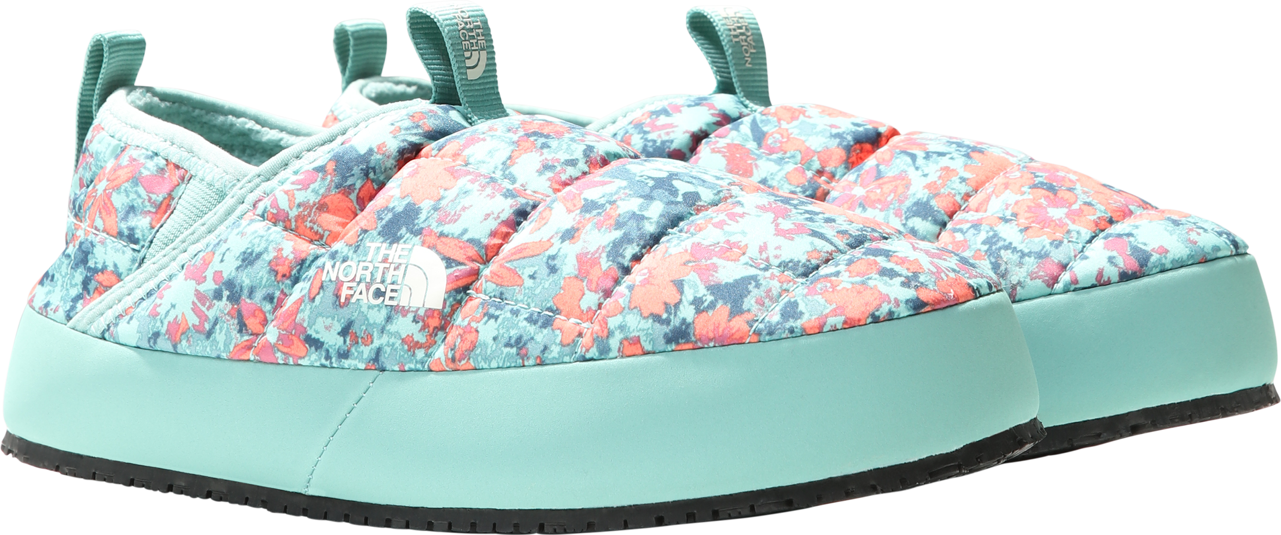Kids’ Thermoball Traction Winter Mules II CORAL SUNRISE FORESTLAND FLORAL PRINT/WASABI
