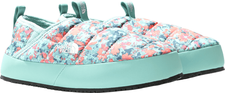 Kids' Thermoball Traction Winter Mules II CORAL SUNRISE FORESTLAND FLORAL PRINT/WASABI The North Face