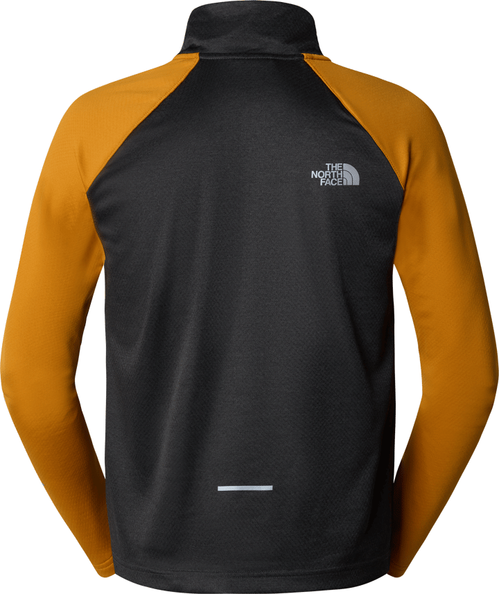 The North Face Men's 1/4 Zip Run Fleece Asphalt Grey Heather/Citron Yellow The North Face