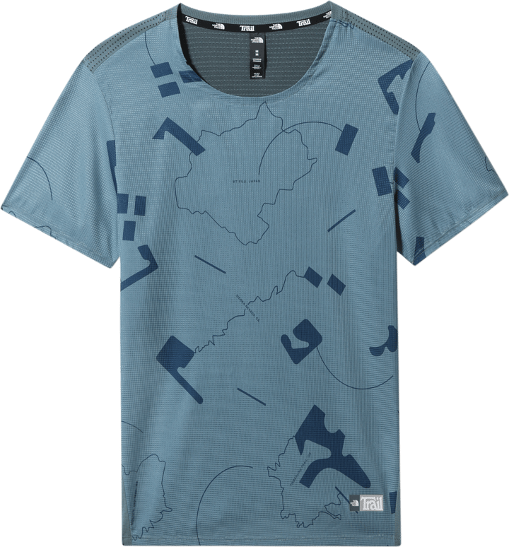 Men's Printed Sunriser Short Sleeve Shirt Goblin Blue Trail Marker Print The North Face