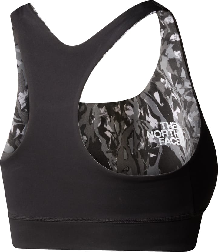 The North Face Women's Flex Printed Bra Asphalt Grey Abstract Lightning Print The North Face