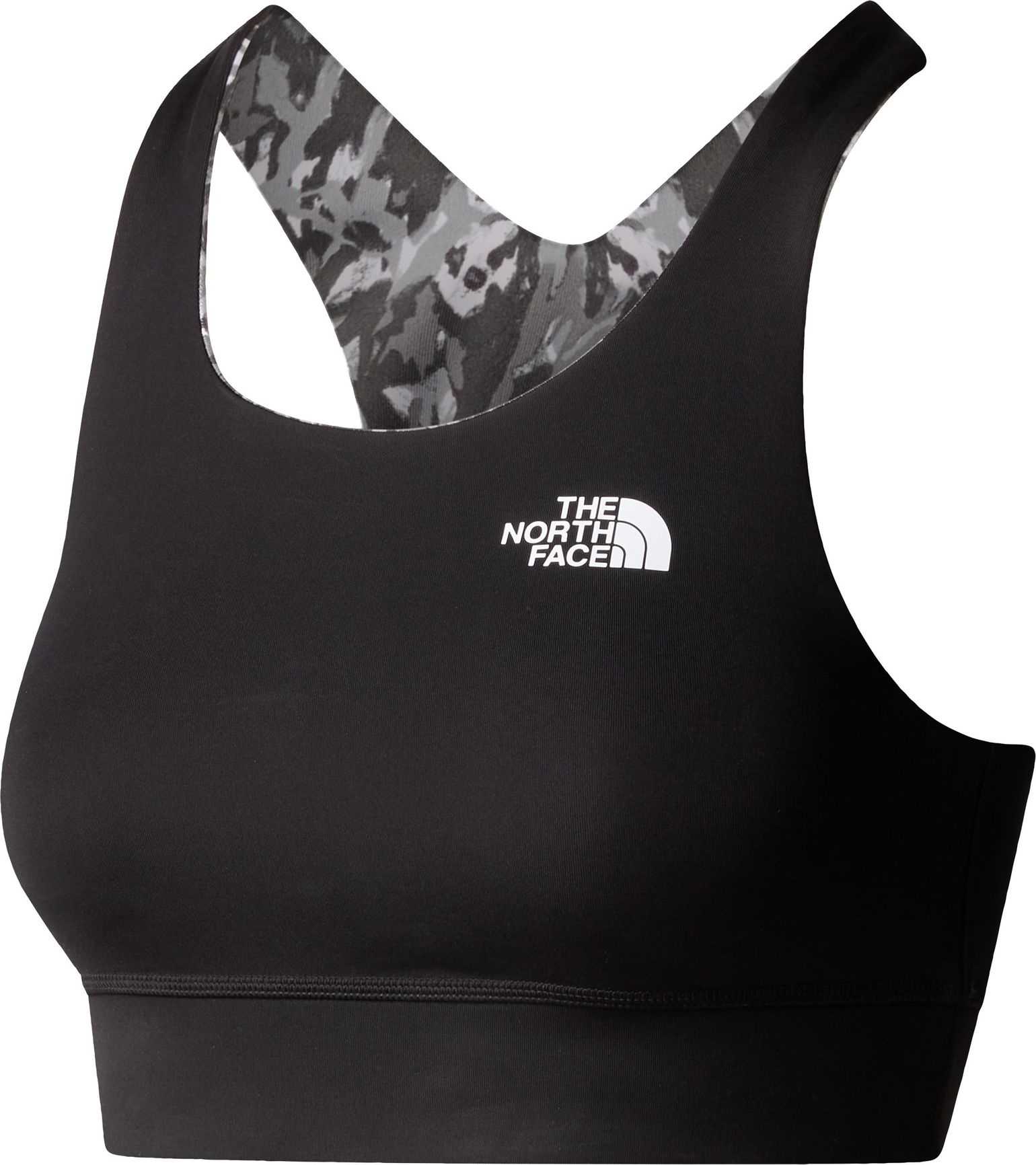 The North Face Women's Flex Printed Bra Asphalt Grey Abstract Lightning Print