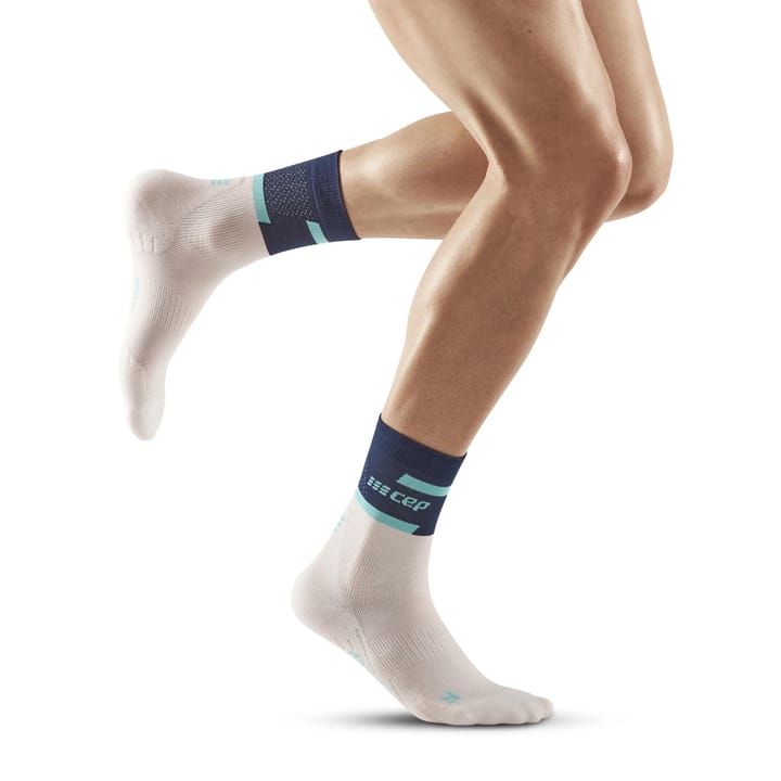 Men's The Run Socks, Mid Cut Blue/Off White CEP