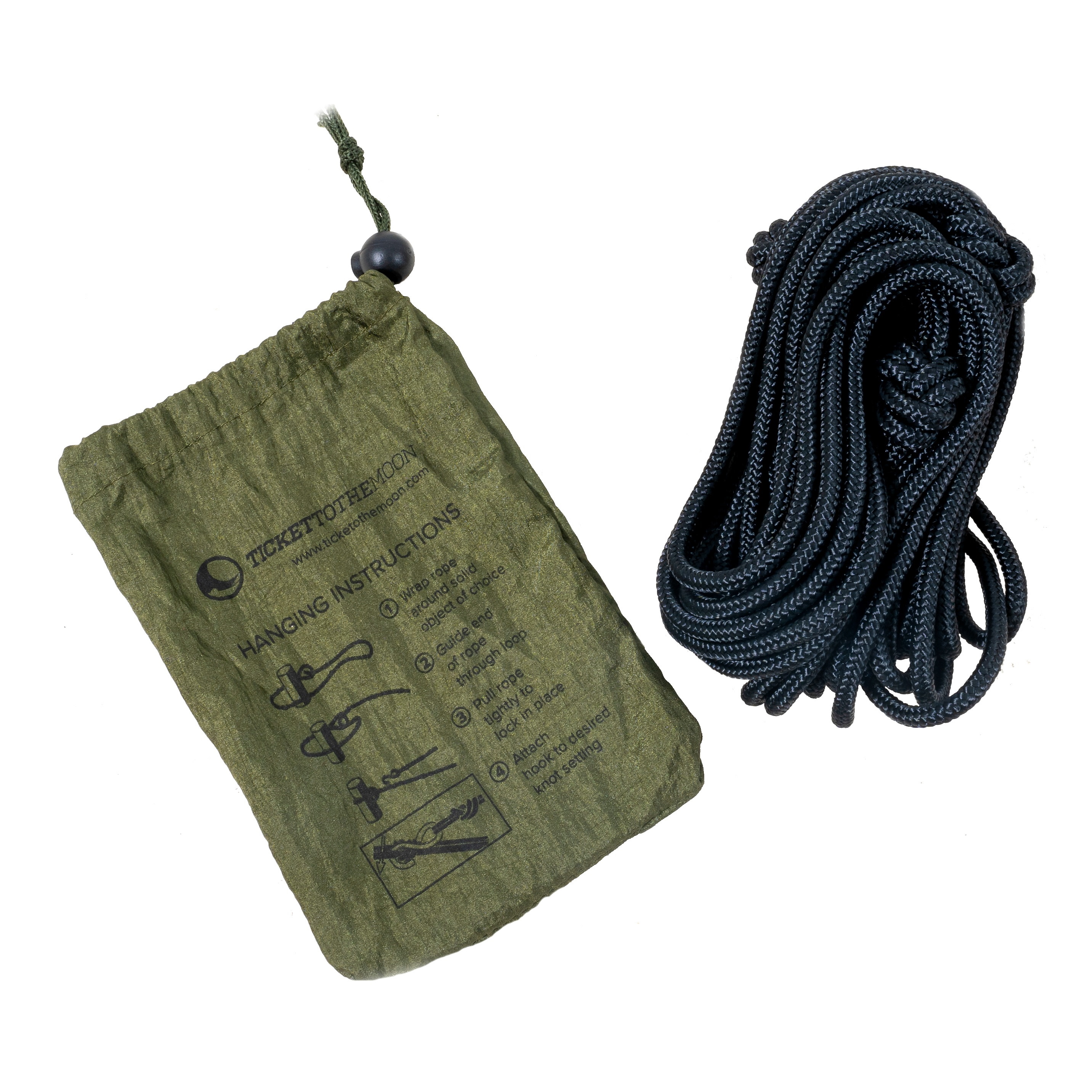 Ticket to the Moon Hammock Attachment Rope Pouch Black Hengekøye OneSize