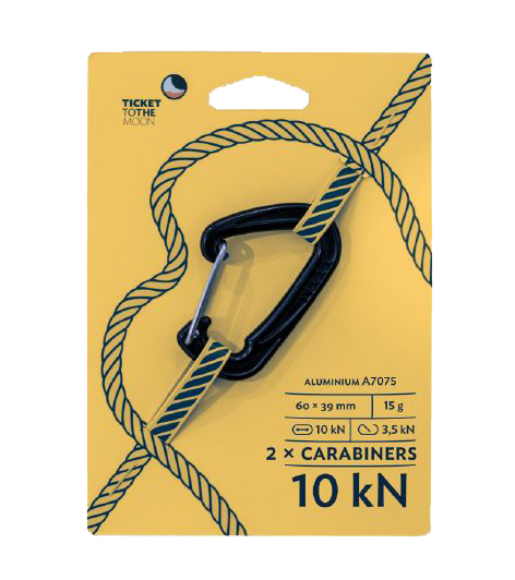 Ticket to the Moon Hammock Carabiner Pair 10kn Black One size, Black