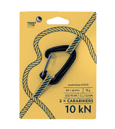 Ticket to the Moon Hammock Carabiner Pair 10kn Black Hengekøye One size