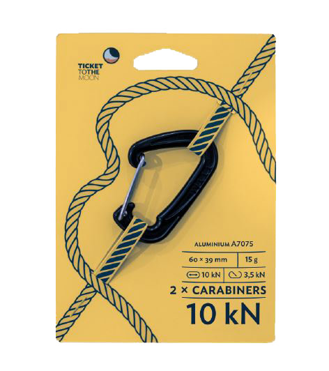 Ticket To The Moon Hammock Carabiner Pair 10kn Black