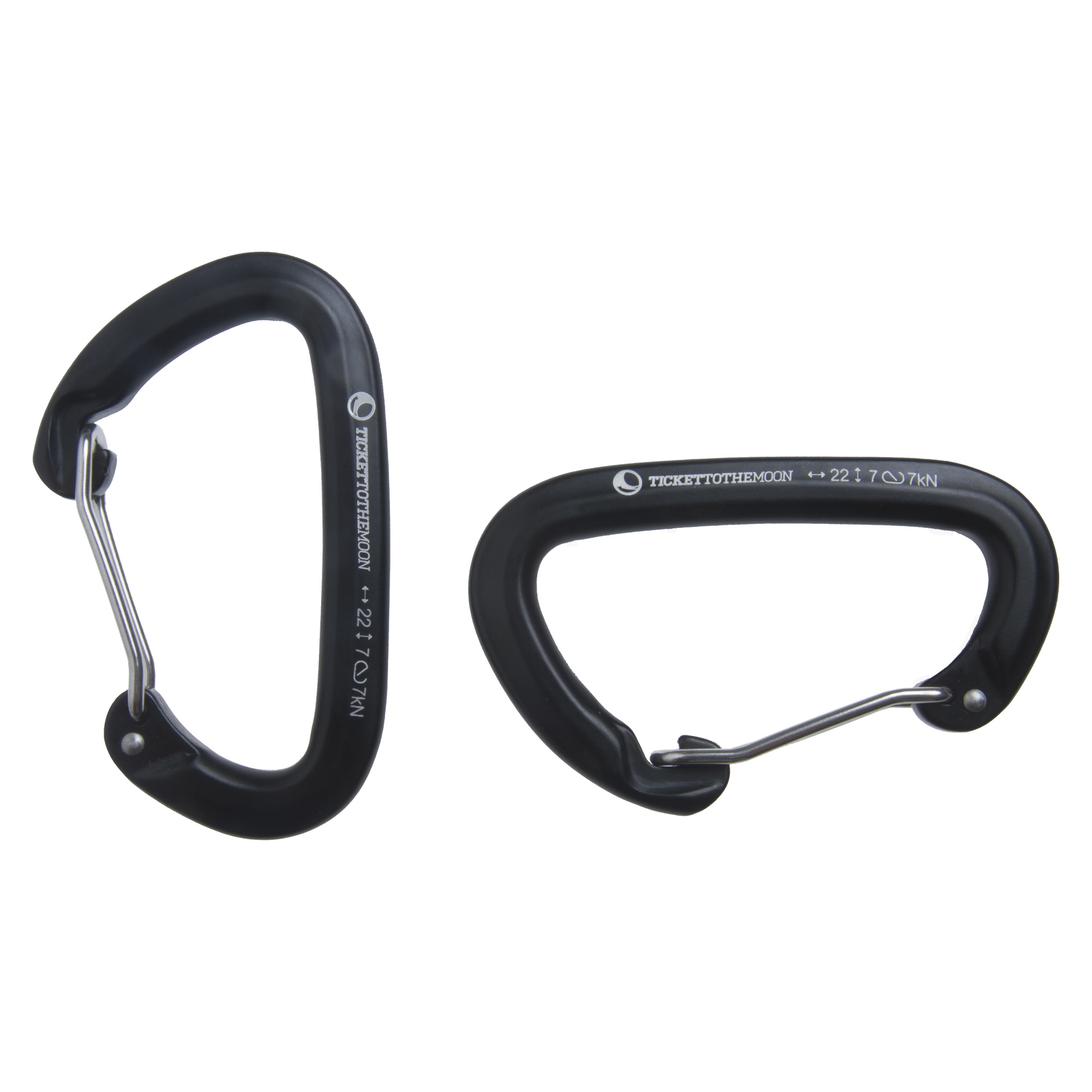 Ticket to the Moon Hammock Carabiner Pair22kn Blacvk Hengekøye One size