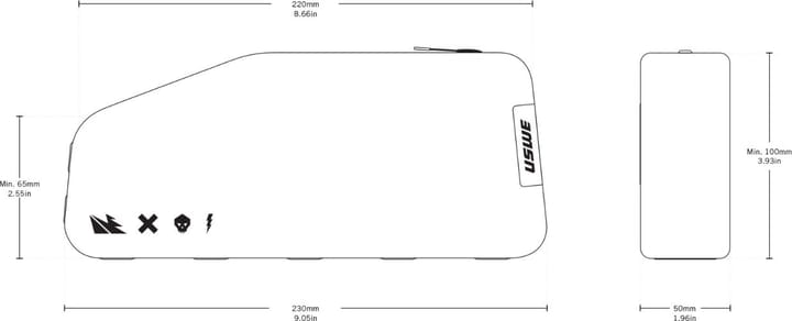 USWE Top Tube Bag Zippered Black USWE