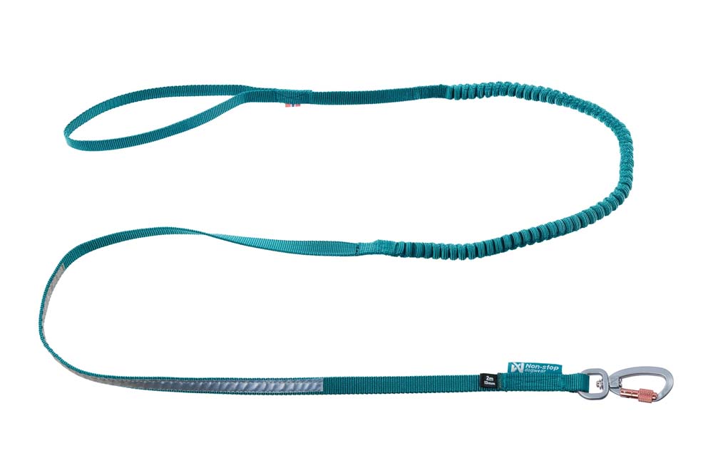 Non-stop Dogwear Touring Bungee Leash Teal Hundkoppel & spårlinor 1.2m/23mm
