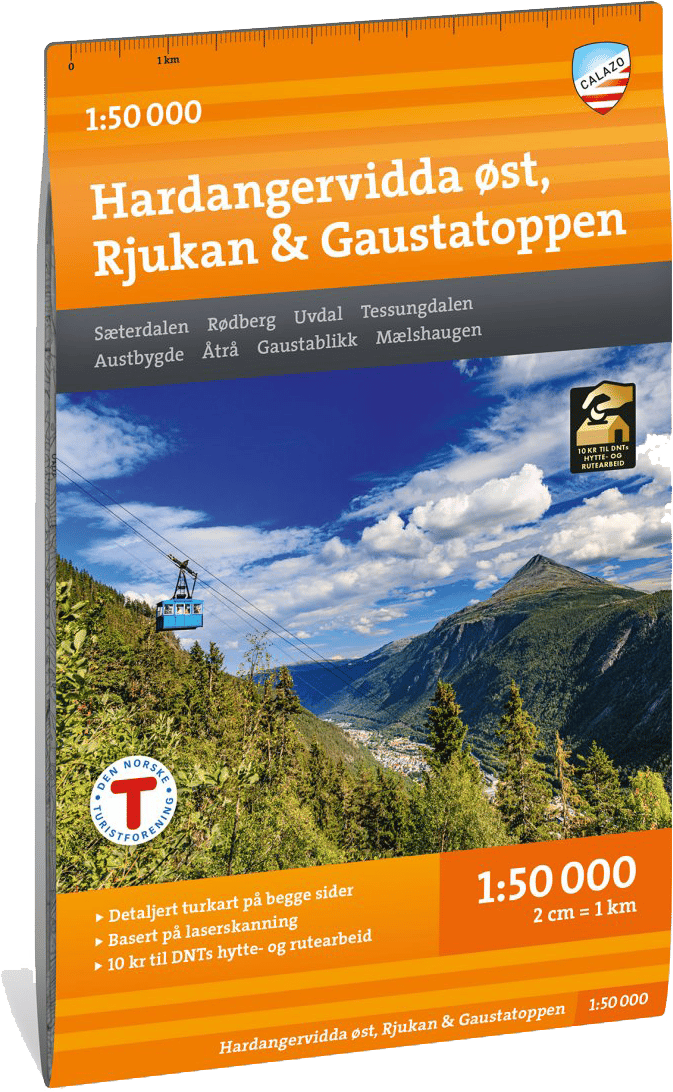 Calazo förlag Hardangervidda Øst, Rjukan & Gaustatoppen 1:50 000 Hiking map Calazo förlag