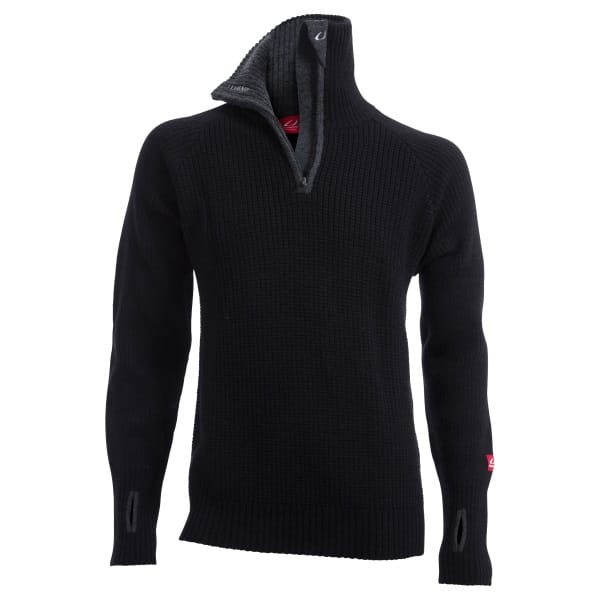 Unisex Rav Sweater With Zip Black/Charcoal Melange Ulvang