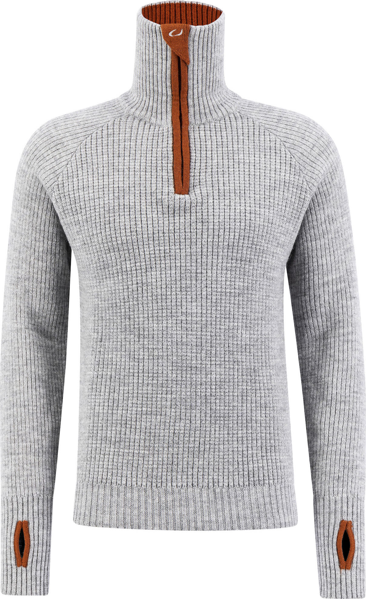 Ulvang Unisex Rav Sweater With Zip Grey Melange/Arabian Spice