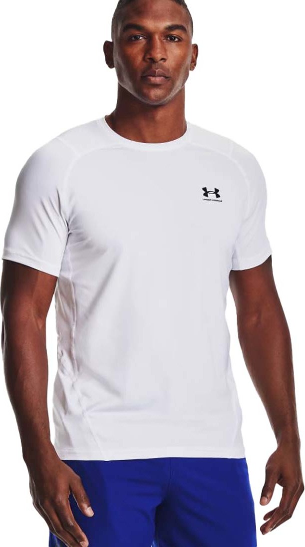 Men’s UA HG Armour Fitted Short Sleeve White