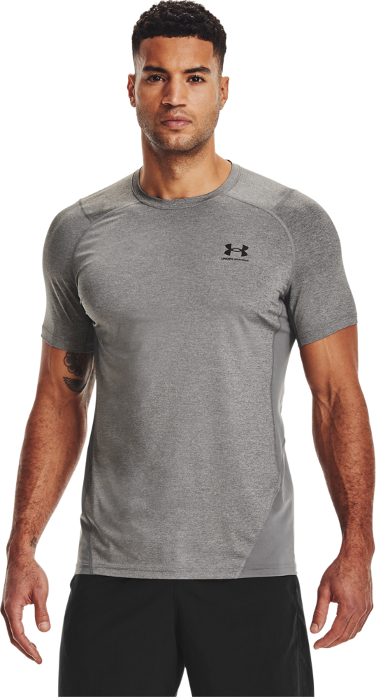 Men’s UA HG Armour Fitted Short Sleeve Carbon