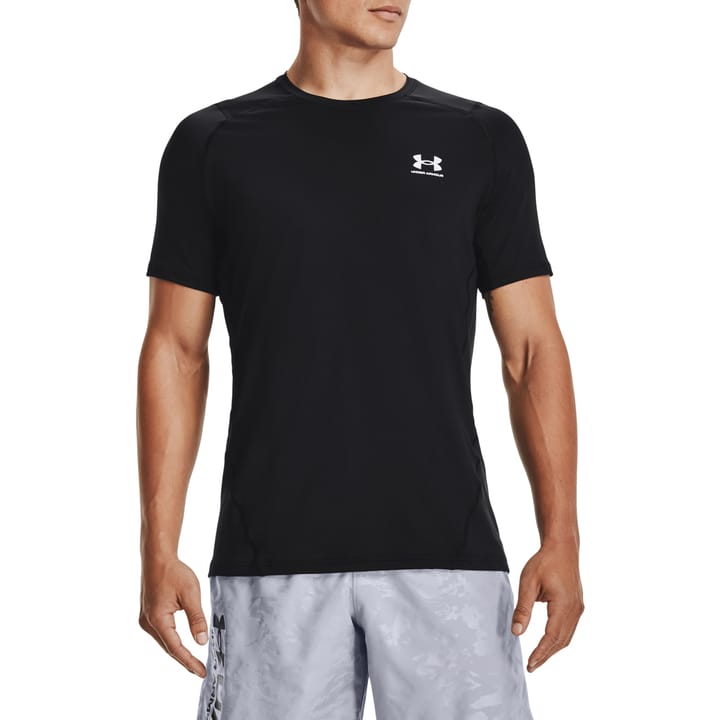 Men's UA HG Armour Fitted Short Sleeve Black/White Under Armour
