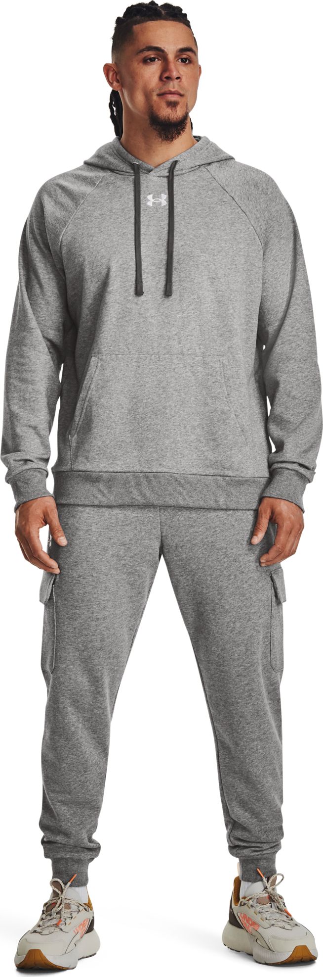 Men's UA Rival Fleece Hoodie Castlerock Light Heather Under Armour