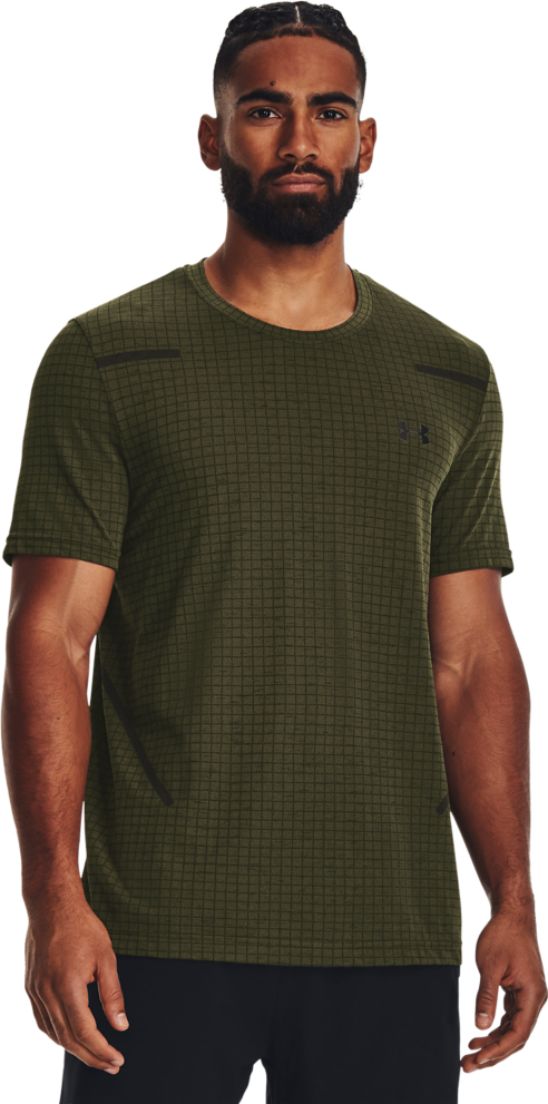 Men’s UA Seamless Grid SS Marine Od Green