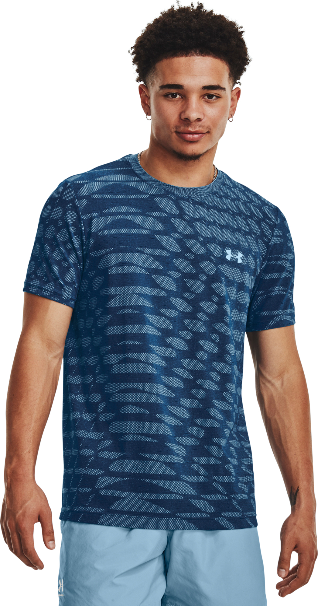 Men's UA Seamless Ripple SS Varsity Blue