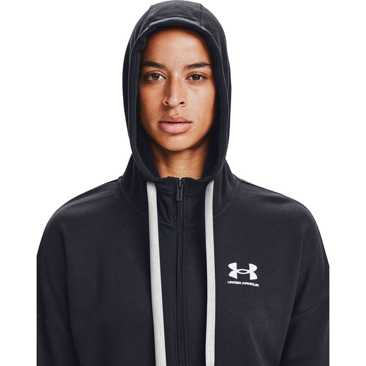 Women's Rival Fleece FZ Hoodie Black/White/White Under Armour