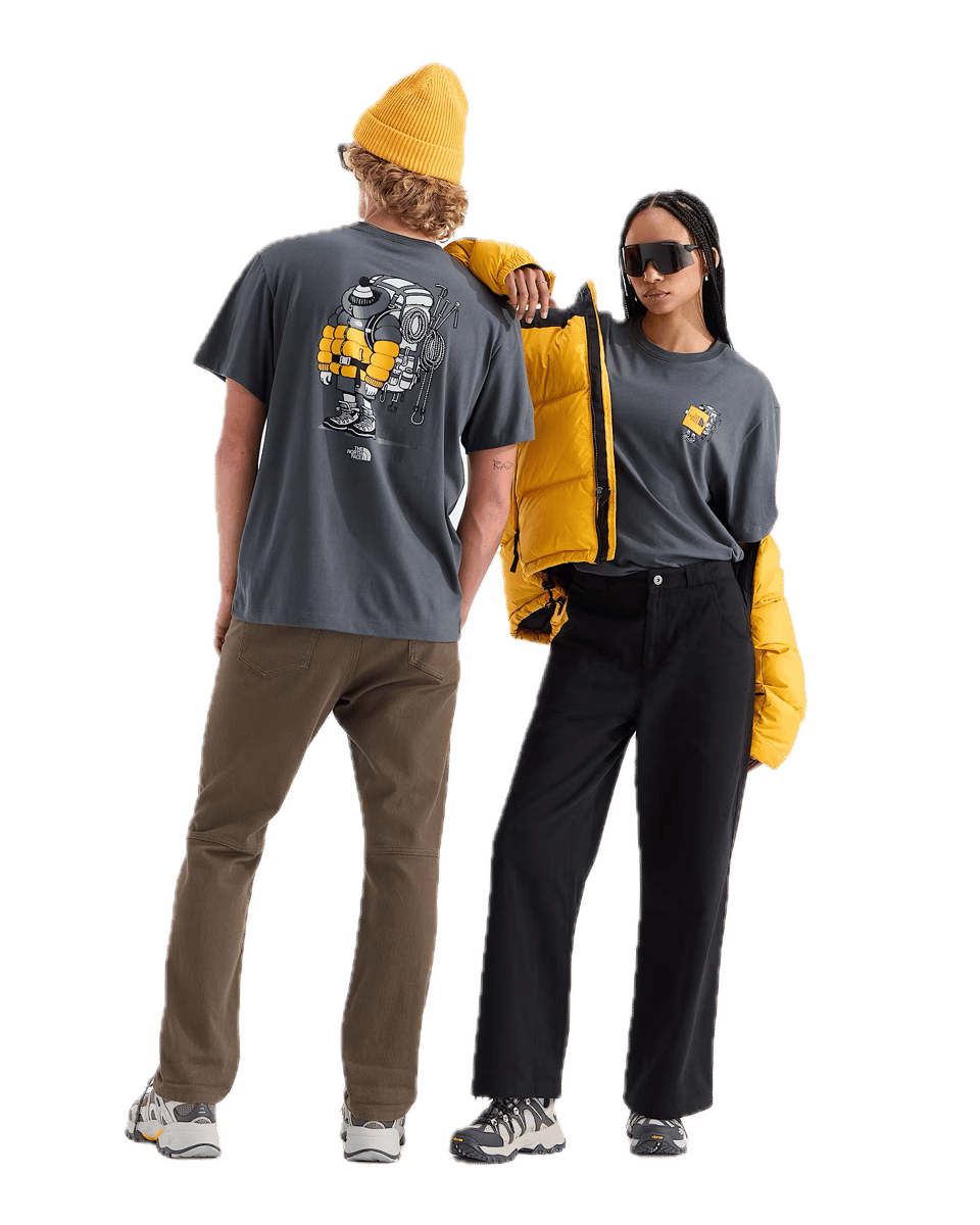 The North Face U Gear Up Get Out Rlx Ss Tee-Graphic Anthracite Grey