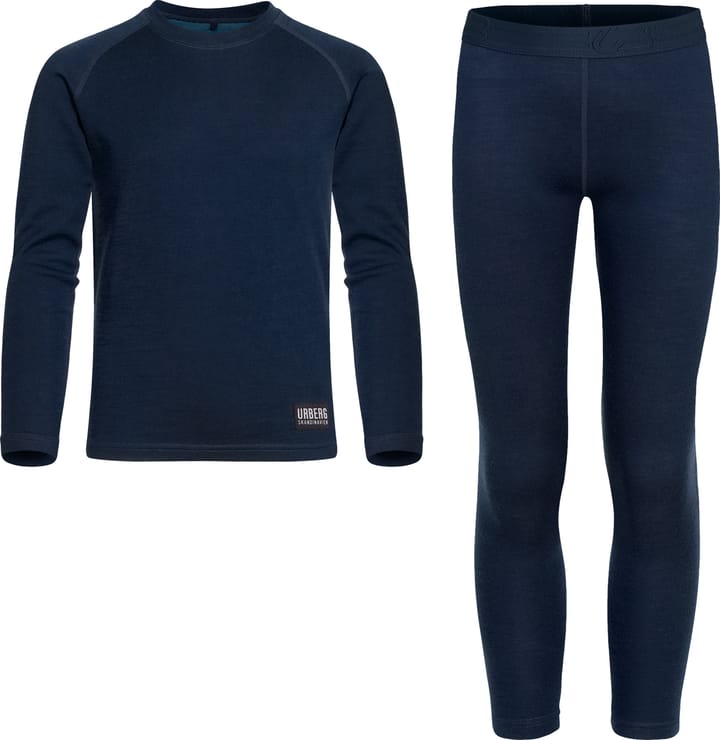 Urberg Juniors' Selje Merino-Bamboo Set Dark Navy/Mallard Blue Urberg