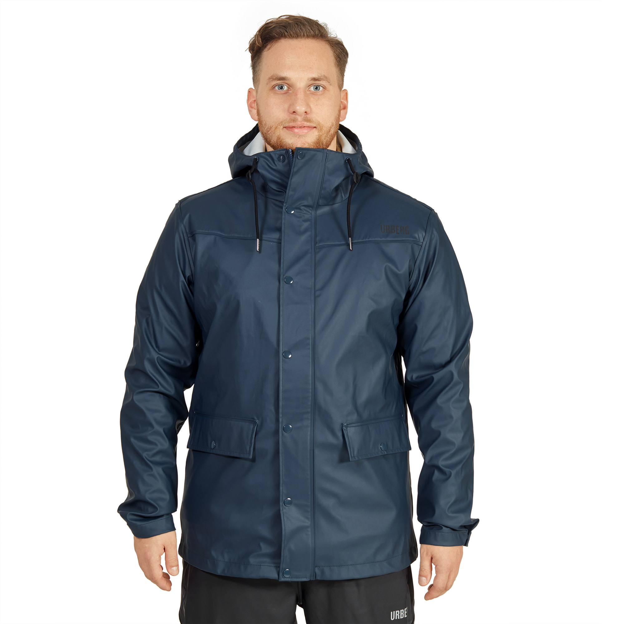Urberg Men's Malmefjorden PU Parkas Midnight Navy Regnjakker L