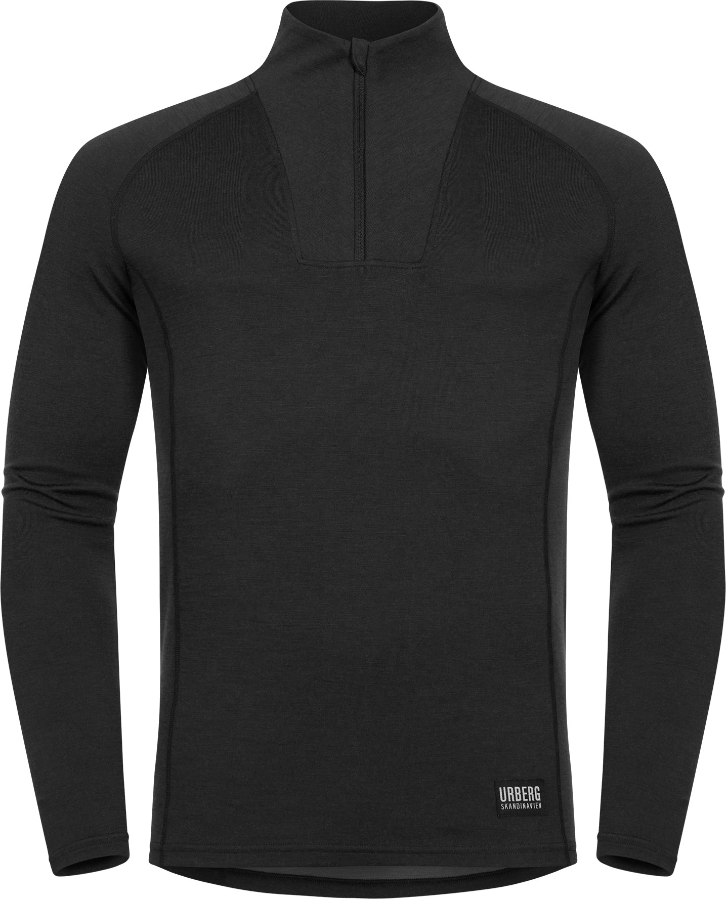 Men's Merino-Bamboo Base Layer Zip Top Black Beauty