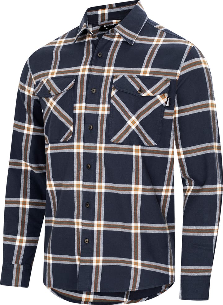 Urberg Men's Two Pocket Flanell Shirt Blue Nights/deep Lichen Green Urberg