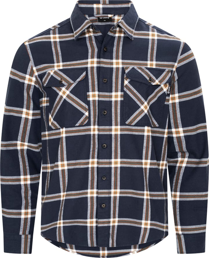 Urberg Men's Two Pocket Flanell Shirt Blue Nights/deep Lichen Green Urberg