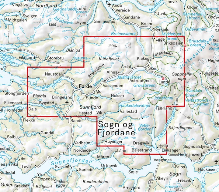 Calazo förlag Sunnfjord, Jølster & Førde 1:50 000 Hiking map Calazo förlag