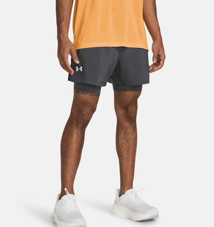 Under Armour Men's UA Launch 5'' 2-In-1 Short Gray Under Armour Under Armour Men's UA Launch 5'' 2-In-1 Short Gray Under Armour