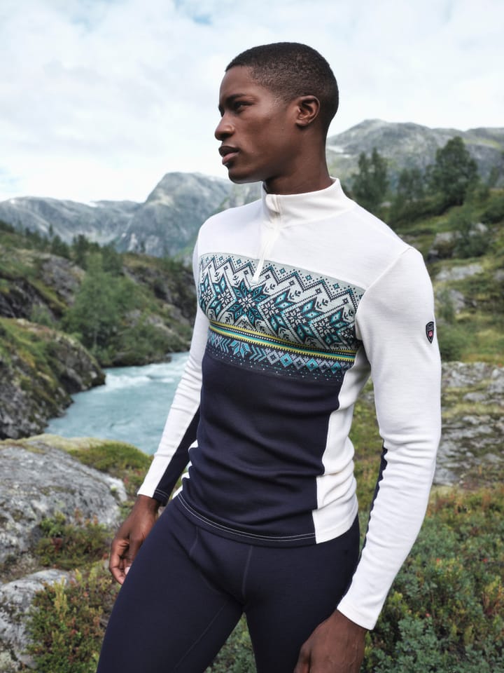 Dale of Norway Men's Vail Baselayer Half Zip Offwhite Navy Dale of Norway