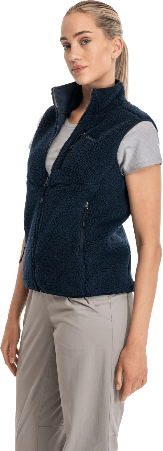 Bergans Women's Lunnan Pile Fleece Vest Navy Blue Bergans