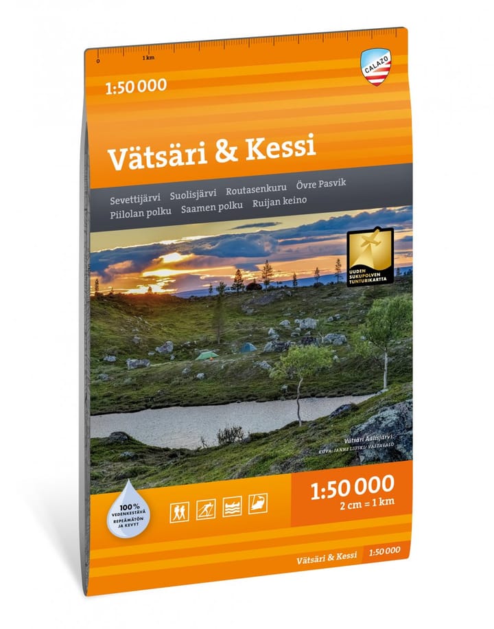 Calazo förlag Vätsäri & Kessi 1:50 000 Hiking map Calazo förlag