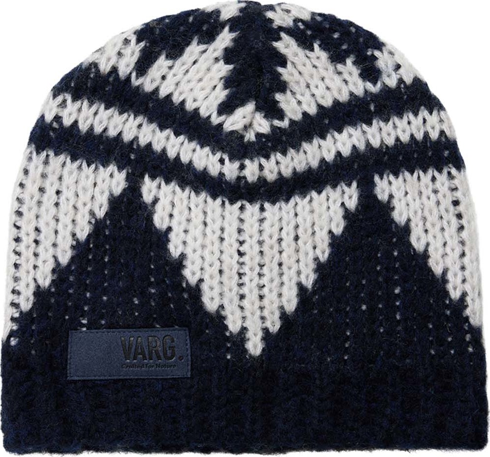 Varg Unisex Bräcke Knitted Beanie Dark Blue With Off White mössor dam