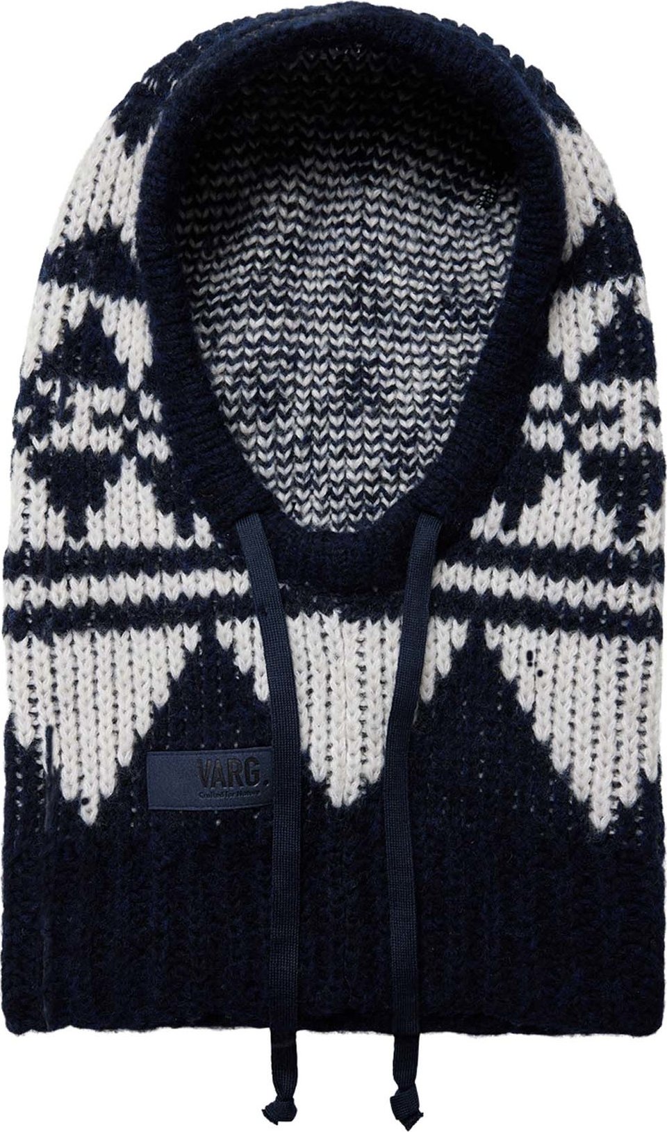 Unisex Bräcke Knitted Balaclava Dark Blue With Off White