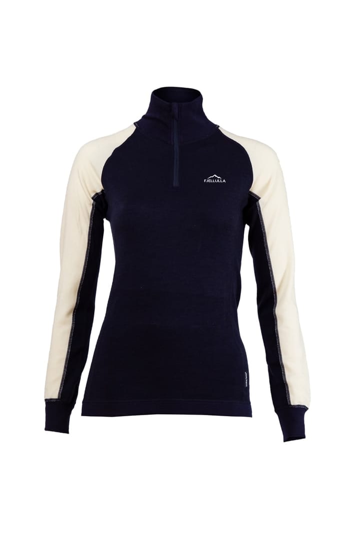 Fjellulla Women'S Half Zip Deep Blue/white Fjellulla