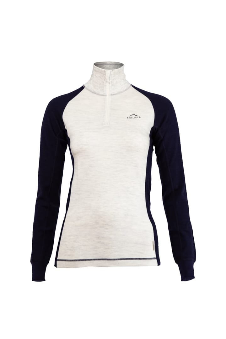 Fjellulla Women'S Half Zip Light Grey/deep Blue Fjellulla