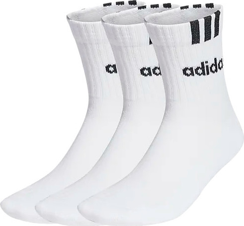 adidas 3-Stripes Linear Half-Crew Cushioned Socks 3 Pairs